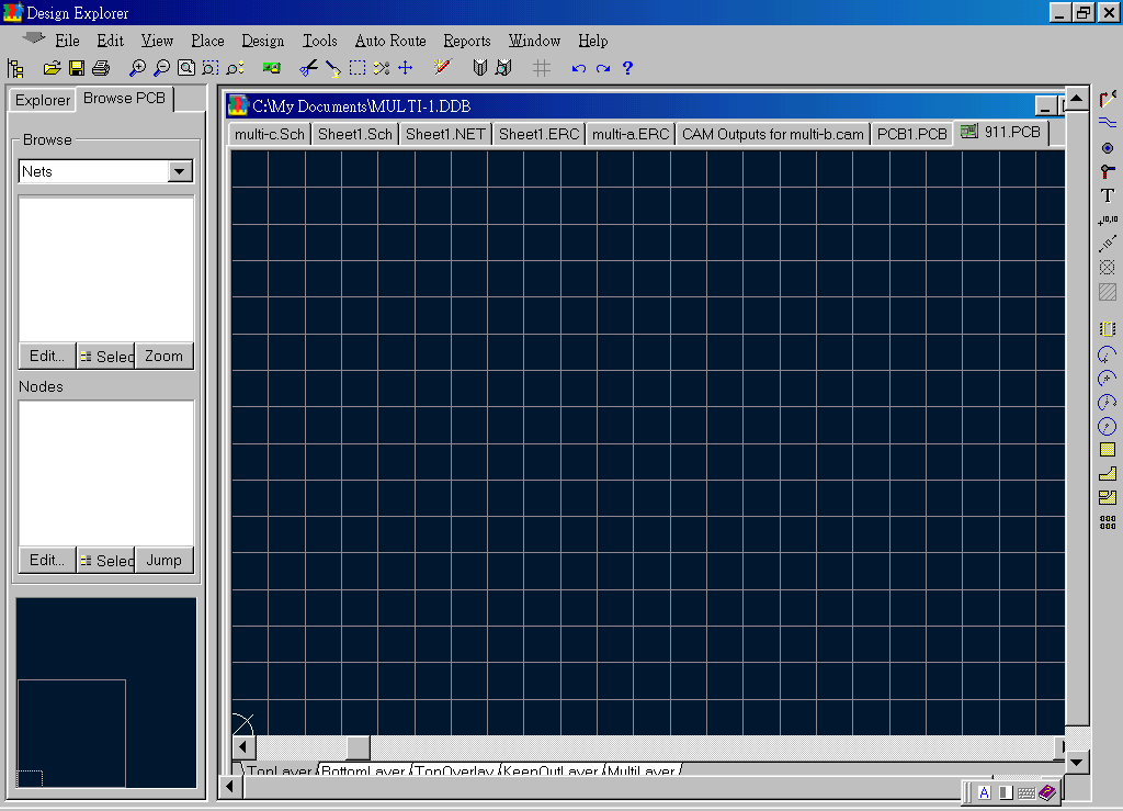 先預(yù)備一個(gè)PCB編輯環(huán)境，不必設(shè)置邊界。