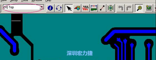 如果圖形像下圖一樣無法顯示鉆孔，只須圖（186）將紅色圈住的活動層改為當前顯示層即可。