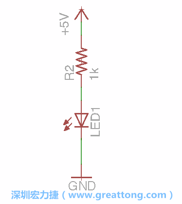 如圖所示放置一個開關(guān)（switch）、10K電阻器（10k resistor）和0.1μF的電容（0.1μF capacitor），并把開關(guān)的一端連到接地端上。