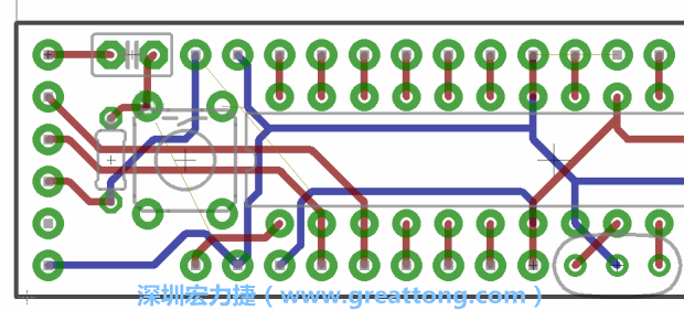 4.2. 然后在電路板的背面進行布線。