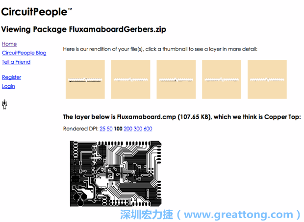 預(yù)覽Gerber格式中最簡(jiǎn)單的方式是使用來(lái)自Circuit People的免費(fèi)線上工具。