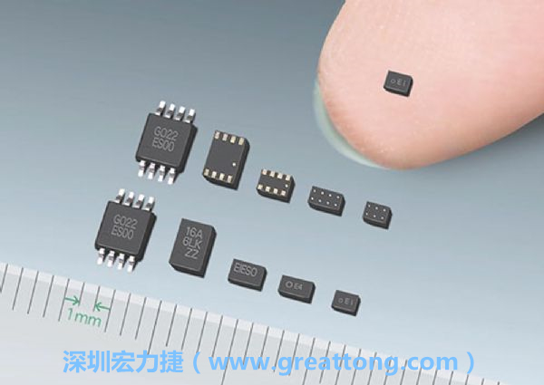 常規(guī)IC與WLP制作的封裝設(shè)計元件，尺寸有極大的差異，WLP僅需晶粒尺寸就有相同的電氣特性。